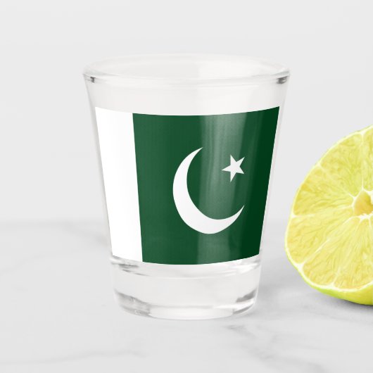 Patriotisches Schießglas mit pakistanischer Flagge Schnapsglas (Vorderseite)