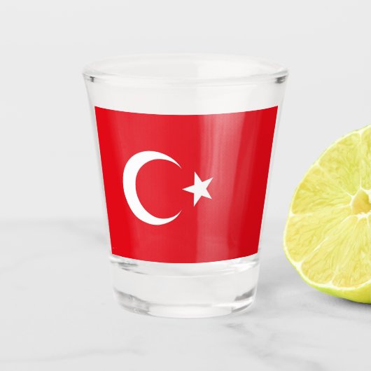 Patriotisches Schießglas mit türkischer Flagge Schnapsglas (Vorderseite)