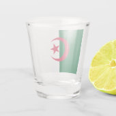 Patriotisches Schießglas unter algerischer Flagge Schnapsglas (Rückseite)