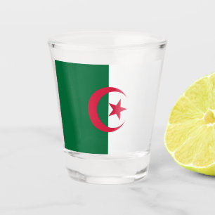 Patriotisches Schießglas unter algerischer Flagge Schnapsglas