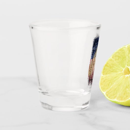 Patriotisches Schießglas Vintage amerikanische Fla Schnapsglas (Links)