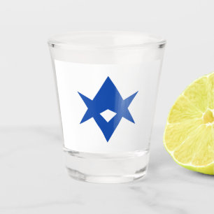 Patriotisches Schnapsglas mit der Flagge von Toyot