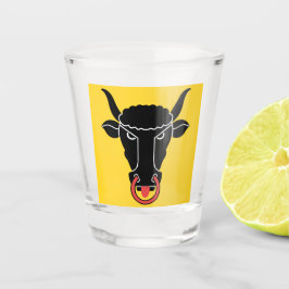 Patriotisches Schnapsglas mit der Flagge von Uri,