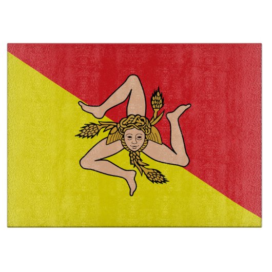 Patriotisches Schneidebrett mit der Flagge Sizilie (Vorderseite)