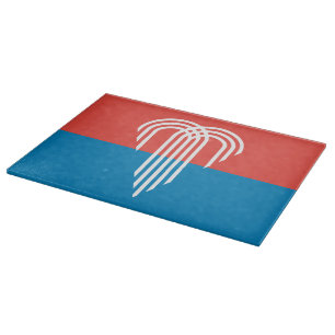 Patriotisches Schneidebrett mit Flag von Kansas Ci