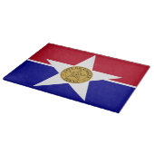 Patriotisches Schneidebrett mit Flagge von Dallas (Ecke)