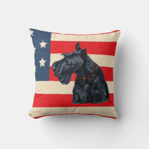 Patriotisches Schottischer-Terrier-Kissen Kissen