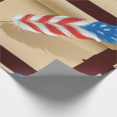Patriotisches Schreibfeder auf antiker Papier Geschenkpapier (Ecke)