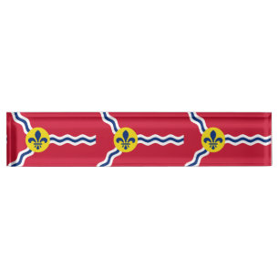 Patriotisches Schreibtischschild, Flag von St. Lou Namensplakette