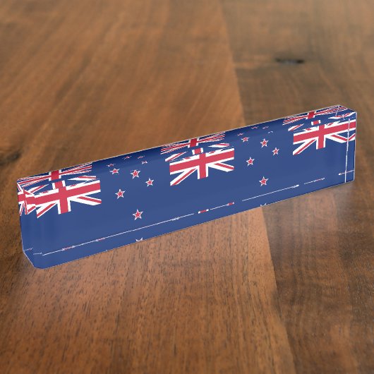 Patriotisches Schreibtischschild mit Flagge Neusee (Seite)
