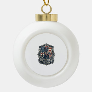 Patriotisches schwarzes Katzen-Vektorgrafik-T-Shir Keramik Kugel-Ornament