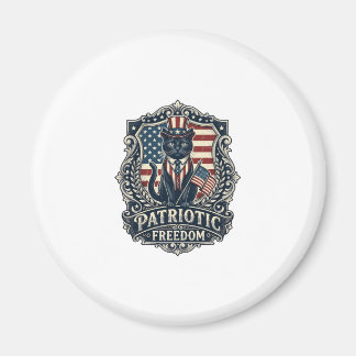 Patriotisches schwarzes Katzenvektor-Grafik-T-Shir Magnet