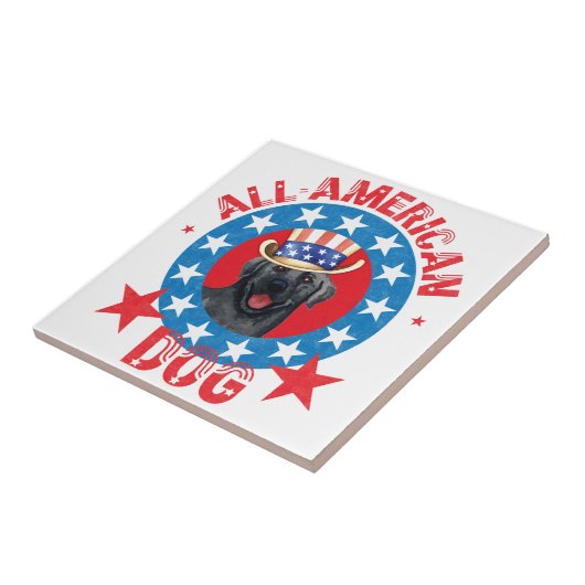 Patriotisches Schwarzes Labor Fliese (Seite)