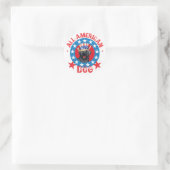 Patriotisches Schwarzes Labor Runder Aufkleber (Tasche)