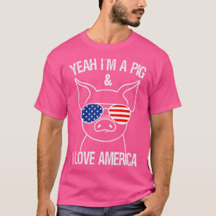 Patriotisches Schwein Amerikanische Sonnenbrille U T-Shirt