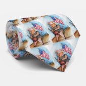 Patriotisches Schwein Krawatte (Gerollt)