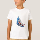Patriotisches Segelboot-Shirt T-Shirt (Vorderseite)
