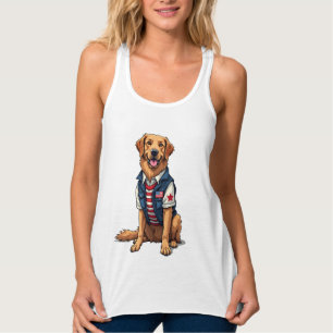 Patriotisches Servicehund Golden Retriever Shirt 4