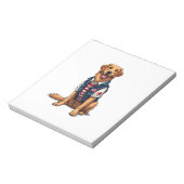 Patriotisches Servicehund Golden Retriever Shirt 4 Notizblock (Rotiert)