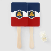 Patriotisches Set Handfächer mit Flagge von Utah (Vorne und Hinten)