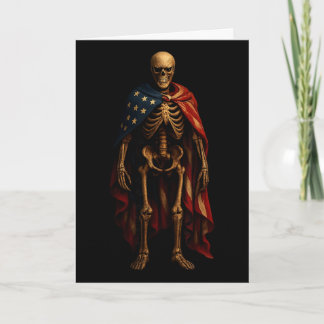 Patriotisches Skelett Amerikanische Flagge Gothic Karte