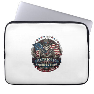 Patriotisches Skelett Cowboy Dunkler Patriot Skele Laptopschutzhülle