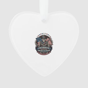 Patriotisches Skelett Cowboy Dunkler Patriot Skele Ornament