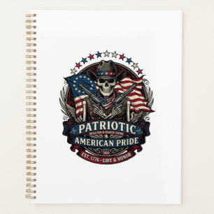 Patriotisches Skelett Cowboy Dunkler Patriot Skele Planer