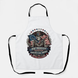 Patriotisches Skelett Cowboy Dunkler Patriot Skele Schürze