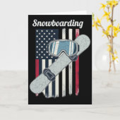 Patriotisches Snowboarden USA-Flagge & Snowboard-S Karte (Gelbe Blume)
