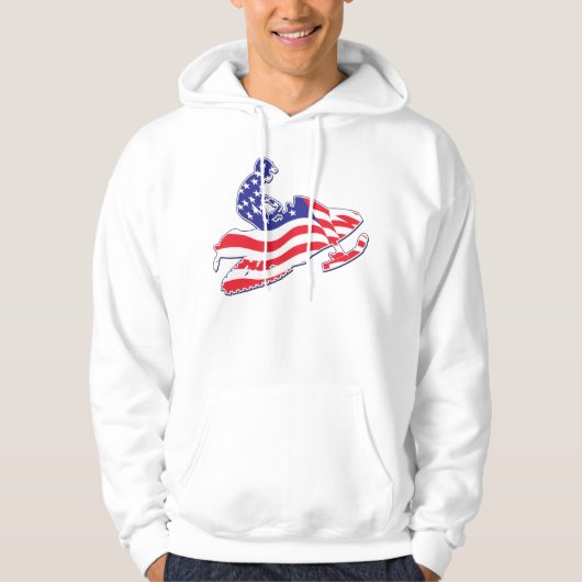 Patriotisches Snowmobiling Hoodie (Vorderseite)