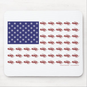 Patriotisches Snowmobiling Mousepad