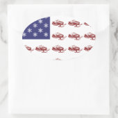 Patriotisches Snowmobiling Ovaler Aufkleber (Tasche)
