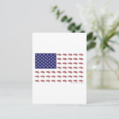 Patriotisches Snowmobiling Postkarte (Stehend Vorderseite)