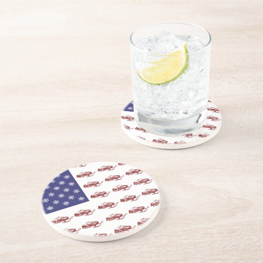 Patriotisches Snowmobiling Sandstein Untersetzer (Seite)