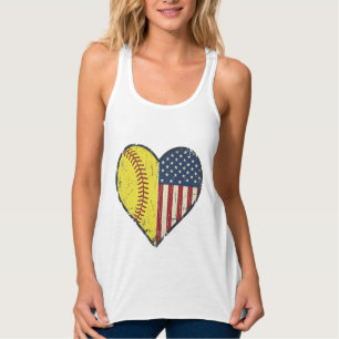 Patriotisches Softball-Herz Vintage-Vektordesign_1 Tank Top