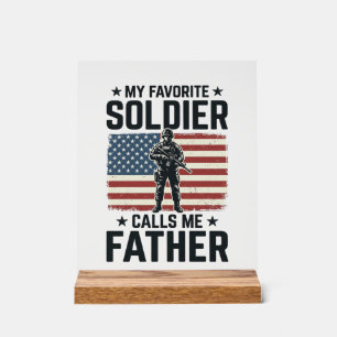 Patriotisches Soldat Vater Vintage Vector Shirt De Acrylschild