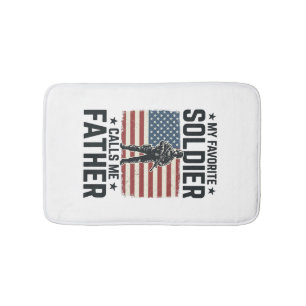 Patriotisches Soldat Vater Vintage Vector Shirt De Badematte