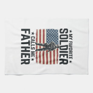 Patriotisches Soldat Vater Vintage Vector Shirt De Geschirrtuch