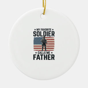 Patriotisches Soldat Vater Vintage Vector Shirt De Keramik Ornament