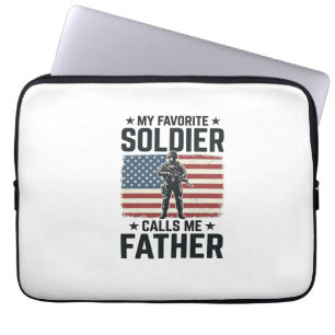 Patriotisches Soldat Vater Vintage Vector Shirt De Laptopschutzhülle