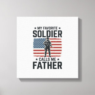 Patriotisches Soldat Vater Vintage Vector Shirt De Leinwanddruck