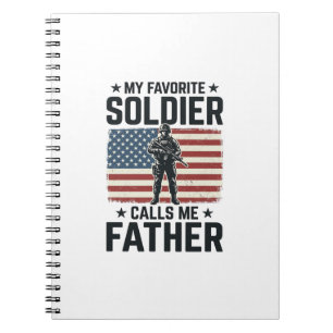 Patriotisches Soldat Vater Vintage Vector Shirt De Notizblock
