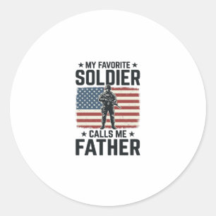 Patriotisches Soldat Vater Vintage Vector Shirt De Runder Aufkleber