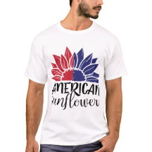 Patriotisches Sonnenblumen-T-Shirt in den Farben d