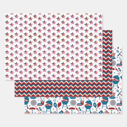 Patriotisches Sortiment Fünf Geschenkpapier Set (Set)