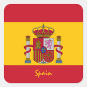 Patriotisches Spanien & Spanische Flagge, Urlaub / Quadratischer Aufkleber (Vorderseite)
