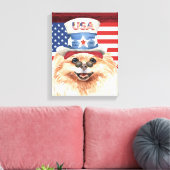 Patriotisches Spielzeug pom Dog Amerikanischer Fah Leinwanddruck (Insitu (Wohnzimmer))