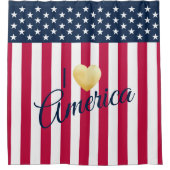 Patriotisches Sprichwort I Liebe Amerika - Flagge Duschvorhang (Vorderseite)