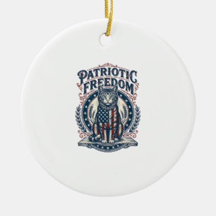 Patriotisches Stallkatze Vektorgrafik T-Shirt_1 Keramik Ornament